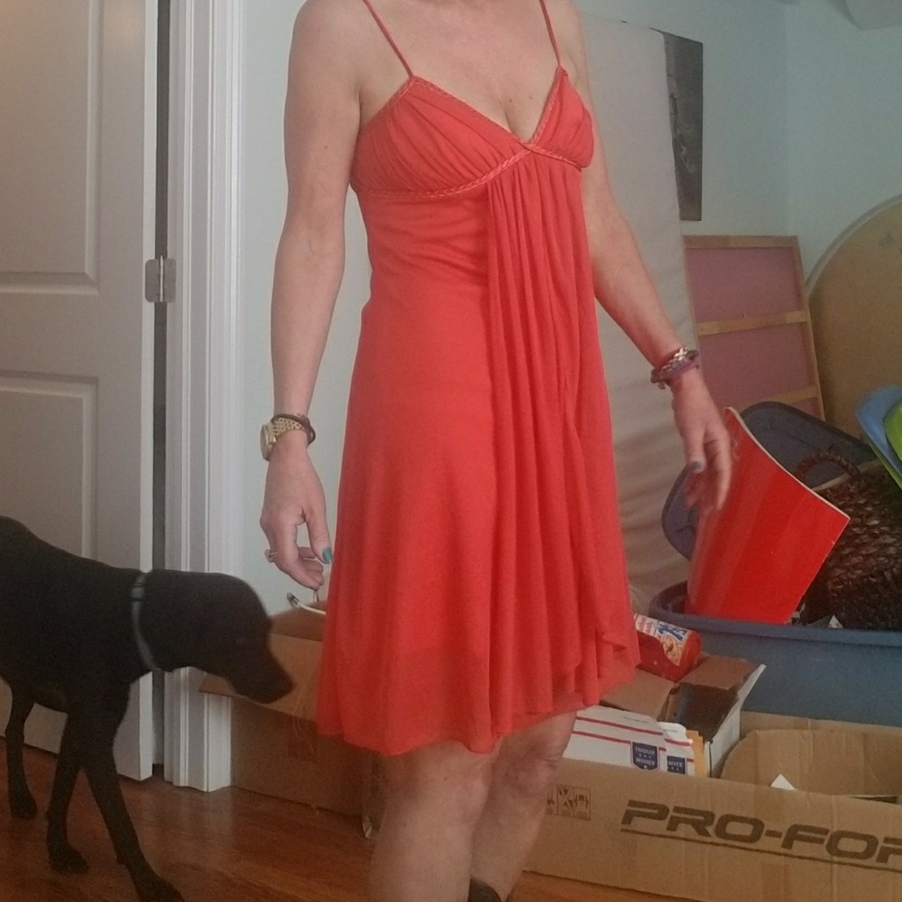 Coral cocktail dress